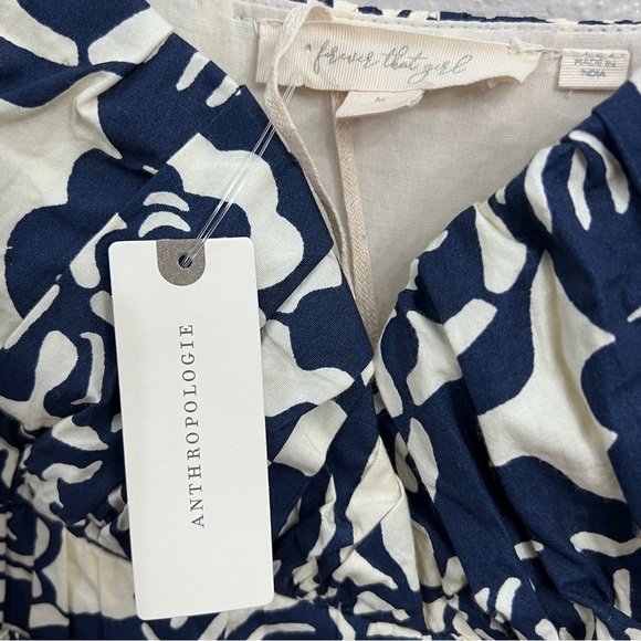 Anthropologie Forever that girl blue white floral dress in size medium - Picture 9 of 15